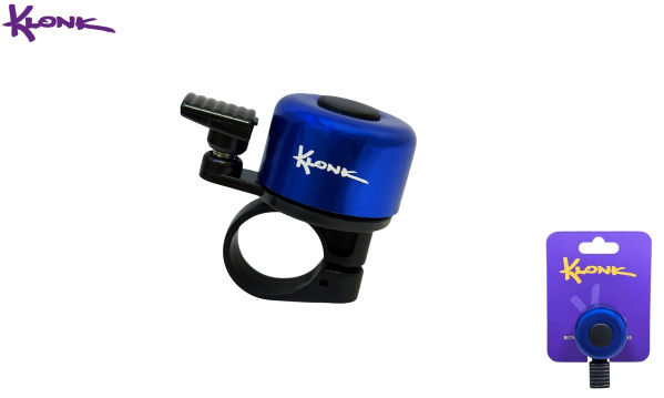 Звонок велосипедный KLONK, ударный, Alu ⌀35 мм, KLK-10003 (Blue)