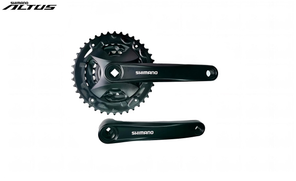 Комплект шатунов (система) 170 мм, SHIMANO FC-MT101, ALTUS, алюминиевые шатуны, под квадрат, 3х9 ск., SQR, 40х30х22T Black (AFCMT101C002XLB)