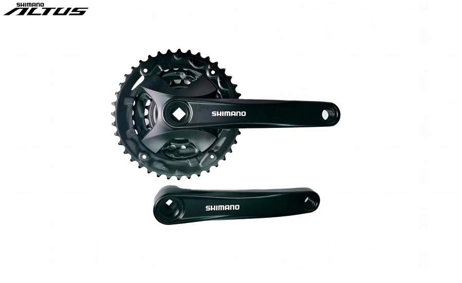 Комплект шатунов (система) 170 мм, SHIMANO FC-MT101, ALTUS, алюминиевые шатуны, под квадрат, 3х9 ск., SQR, 40х30х22T Black (AFCMT101C002XLB)