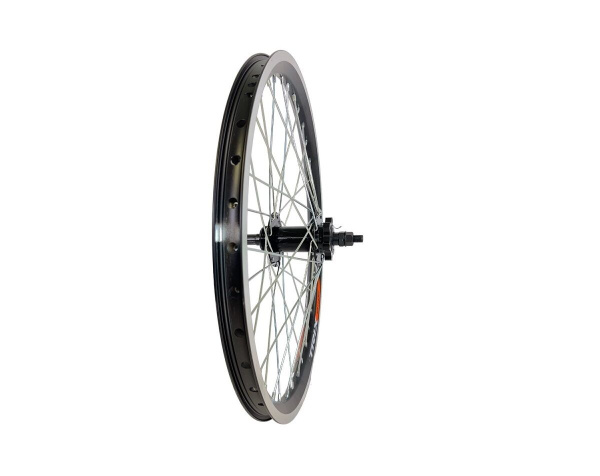 Колесо в сборе 20" заднее, втулка WZ-A208RD, Дисковая (6 винтов), 3/8" (гайка), под трещотку 6/7 ск., двустеночный обод (УТ00031219)
