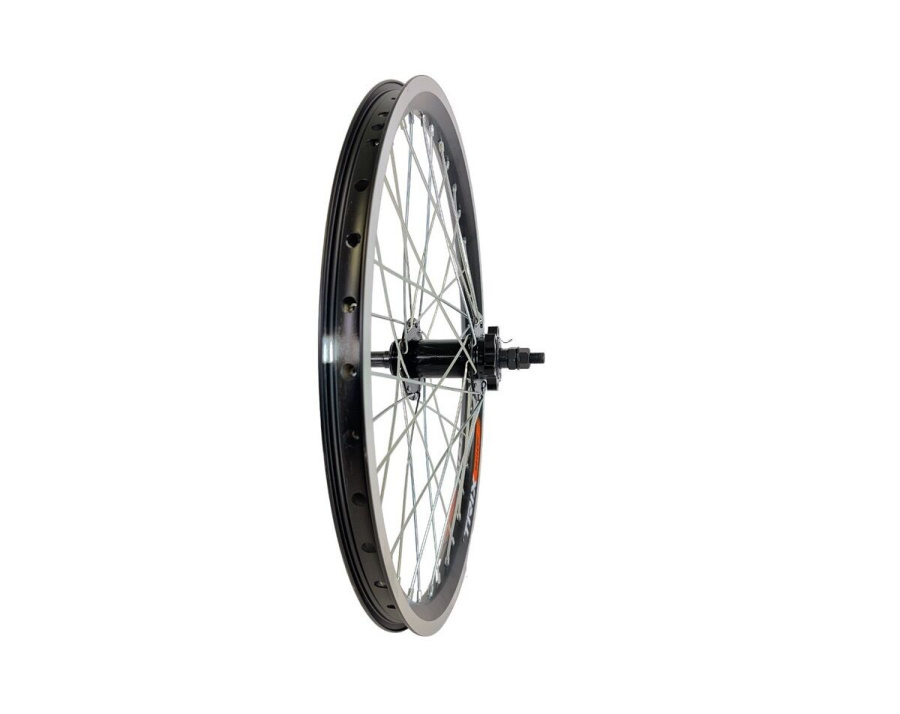 Колесо в сборе 20" заднее, втулка WZ-A208RD, Дисковая (6 винтов), 3/8" (гайка), под трещотку 6/7 ск., двустеночный обод (УТ00031219)