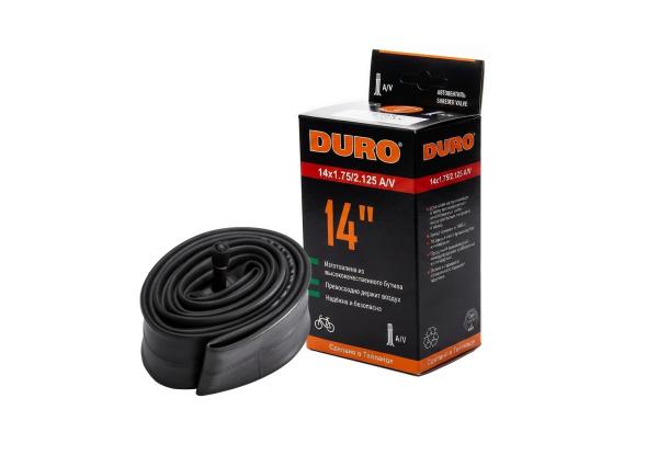 Камера 14x1,75/2,125 бутил, авто-ниппель, A/V, DURO (DHB01002)