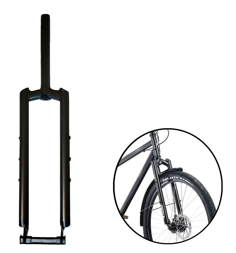 Вилка 27,5" MTB, ригидная COURIER-1, 1-1/8" (28,6), безрезьбовая, DISK Brake, шток 226 мм, Black, RAPIDA (УТ00026316)