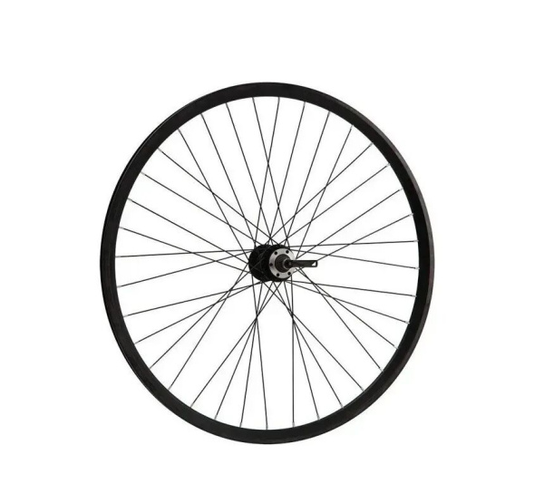 Колесо в сборе 27,5" заднее, алюминиевая втулка SF-A210R, Дисковая (6 винтов) под трещотку, эксцентрик, пистонированный двустеночный обод (УТ00025225)