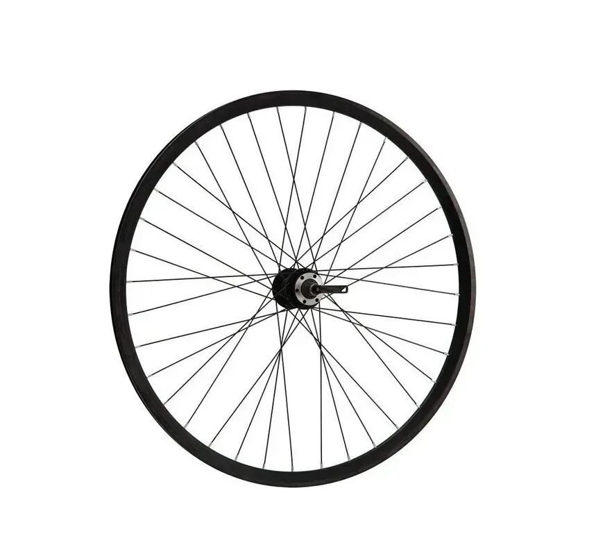 Колесо в сборе 27,5" заднее, алюминиевая втулка SF-A210R, Дисковая (6 винтов) под трещотку, эксцентрик, пистонированный двустеночный обод (УТ00025225)