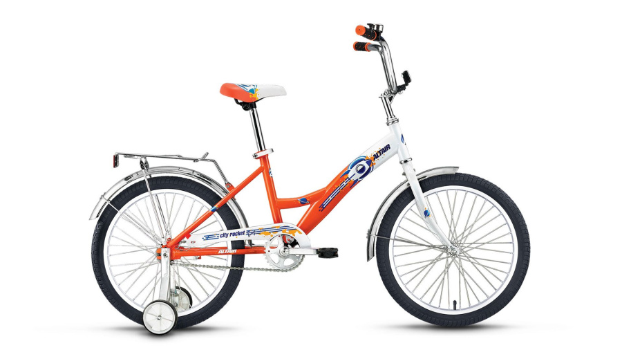 Велосипед ALTAIR CITY BOY 20 (20" 1 ск. рост 13") 2016-2017 (белый/оранжевый, RBKT75N01003)