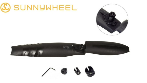 Крыло переднее MTB, 24"- 27,5", шир.75мм, в шток вилки, SW-669NF, Sunny Wheel (черный)