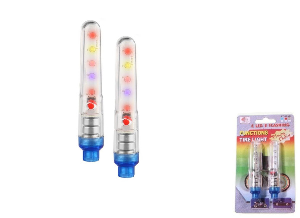 Колпачок на ниппель, JY-503C, светодиодный (5 LED, разноцветные), 7 режимов, комплект 2 шт. (RNVJY503C001) 