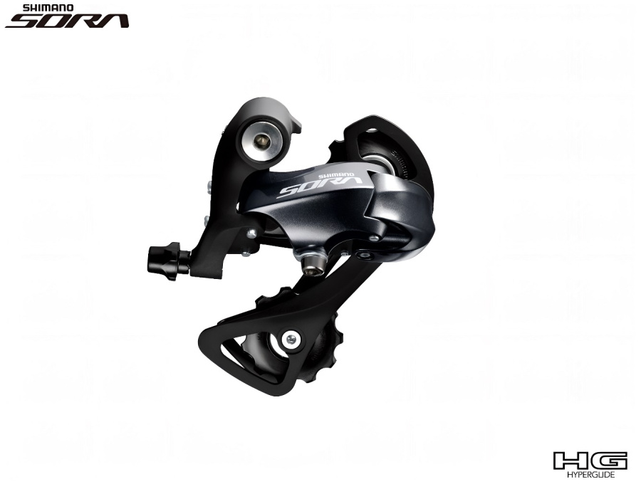 Переключатель задний SHIMANO SORA, RD-R3000, 9 скор., крепление (на болт) под петух, HG Hyperglide, 37T, SS (ARDR3000SS)