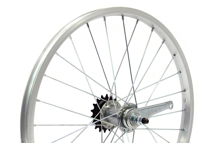 Колесо в сборе 28" заднее, втулка CF-CTO1-1, 3/8 (гайка) c ножным тормозом, 1 ск., алюминиевый одностеночный обод, Forward SW (RWR280036C32)