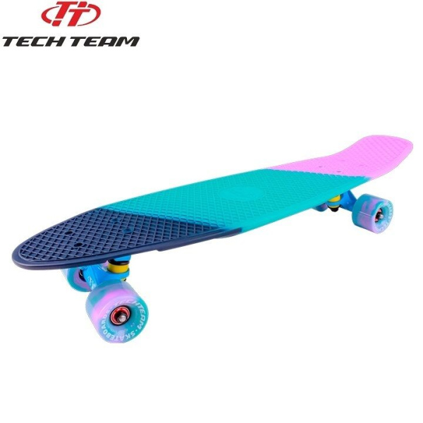 Скейтборд (пенниборд) Tech Team Tricolor 27" sea blue/blue пластиковый (NN004197)