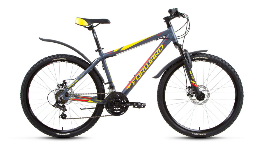 Велосипед FORWARD HARDI 2.0 disc (26" 21 ск. рост 17") 2016-2017 (серый мат., RBKW7M66Q032)