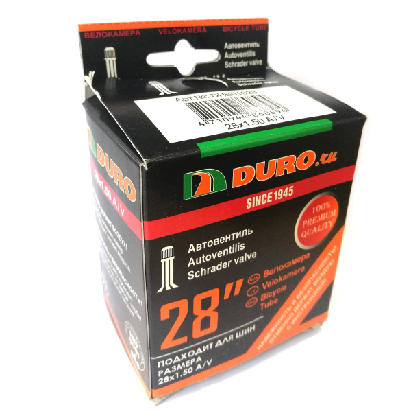 Камера 28x1,25/1,50 бутил, авто-ниппель, A/V, DURO