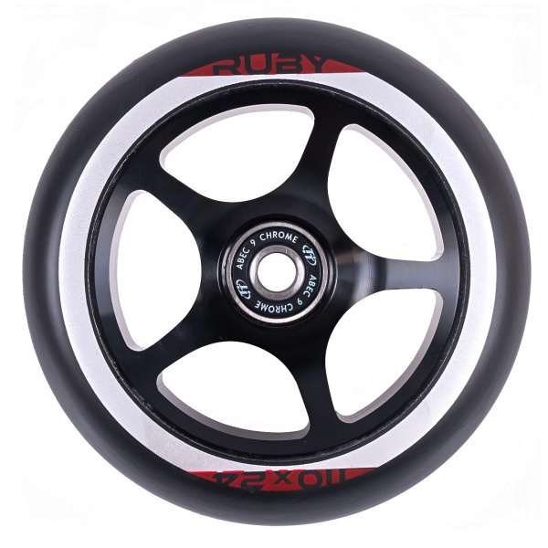 Колесо для трюкового самоката 110 мм, алюминиевое, RUBY, подшипники ABEC 9, TT, Black (NN013034)