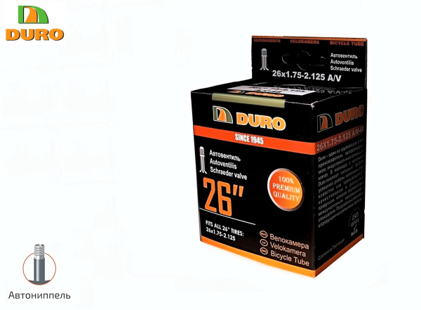 Камера 26x1,75/2,125 бутил, авто-ниппель A/V, DURO (DHB01007)