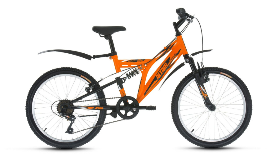 Велосипед ALTAIR MTB FS 20 (20" 6 ск. рост 13") 2016-2017 (оранжевый/черный мат., RBKT72N06003)