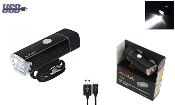 Фара передняя RAPIDO, Super LED, алюминиевый корпус, USB кабель, аккумулятор 3,7V/800 mAh, 4 режима работы, EOS-100, Machfally (УТ00028305)