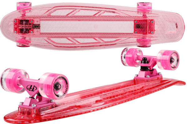 Скейтборд Transparent 27 light pink пластиковый TLS-403L (1/4, NN004203)