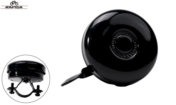 Звонок велосипедный металлический Classic (Black) 54 мм, RAPIDA (черный, УТ00029317)