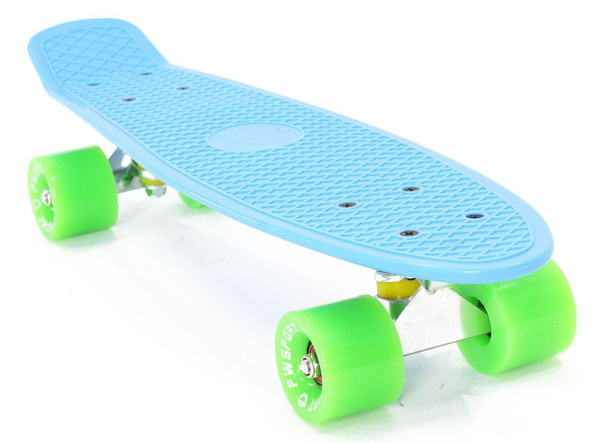 Скейтборд (Пенниборд) PWS Classic 22", Alu, ABEC-7 (синий/зеленый, Classic37753)