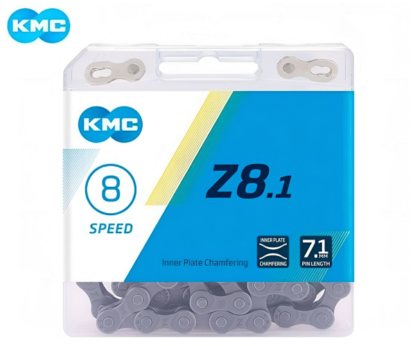 Цепь KMC (Z-8.1) 8 скор. (116 звеньев) с замком, инд. упаковка (KMC-Z8.1)
