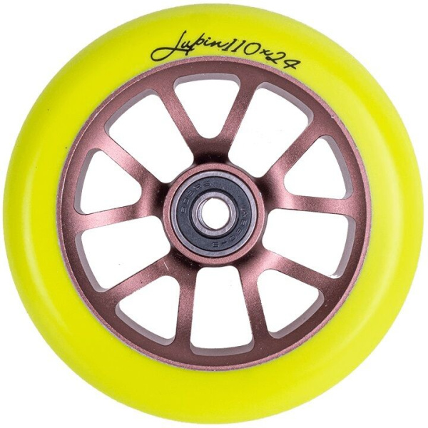 Колесо для трюкового самоката 110 мм, алюминиевое, LUPIN, подшипники ABEC 9, TT, Yellow (NN010288)