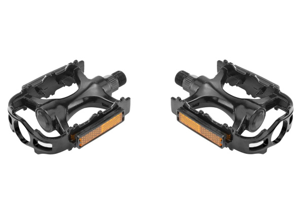 Педали алюминиевые, платформенные (комплект 2 шт.), ось 9/16", 102x80 мм, BLF-B6 (черный, УТ00023975)