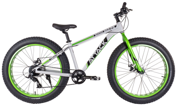 Велосипед TECH TEAM ATTACK 26 disk (Fat Bike 26", 8 ск., рост 19") (зеленый, NN010430)