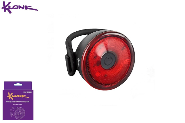 Фонарь задний KLONK, LED, ABS корпус, влагозащищенный IPX4, 4 режима работы, KLK-22006