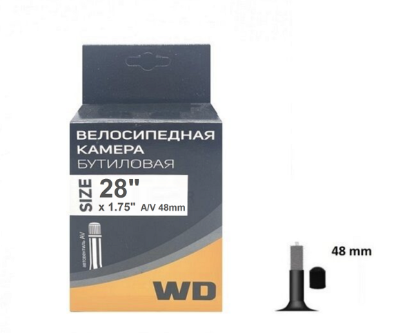 Камера 28x1,75 бутил, авто-ниппель, A/V-48 мм, WANDA