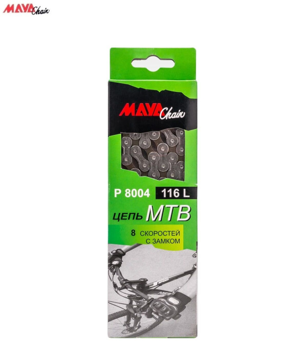 Цепь MAYA (P8004) 8 скор. (116 звеньев) 1/2''x 3/32'', звено 7,1 мм, с замком, инд. упаковка (FW320100-72ZM)