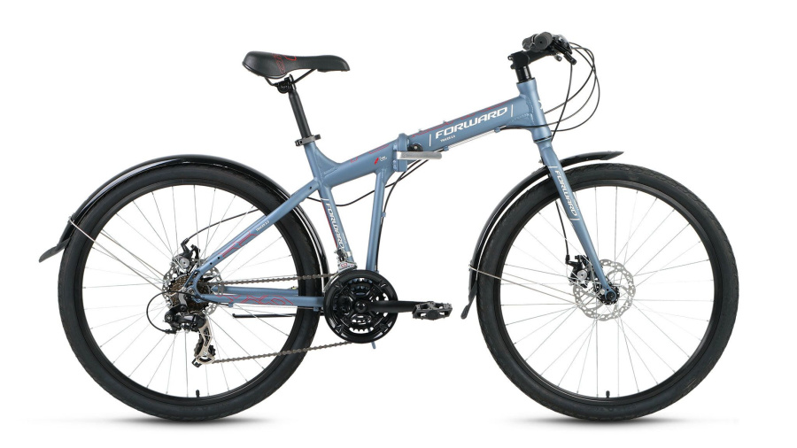 Велосипед FORWARD TRACER 2.0 disc (26" 21 ск. рост 17" скл.) 2016-2017 (серый мат., RBKW7R26Q004)