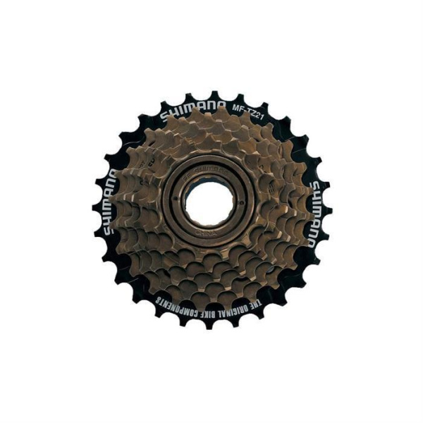 Трещотка, 7 ск., SHIMANO, MF-TZ21, 14-28, (коричневый, AMFTZ217428T)