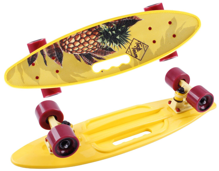 Скейтборд (пенниборд) Tech Team Fishboard 23" пластиковый, print yellow (NN004157)