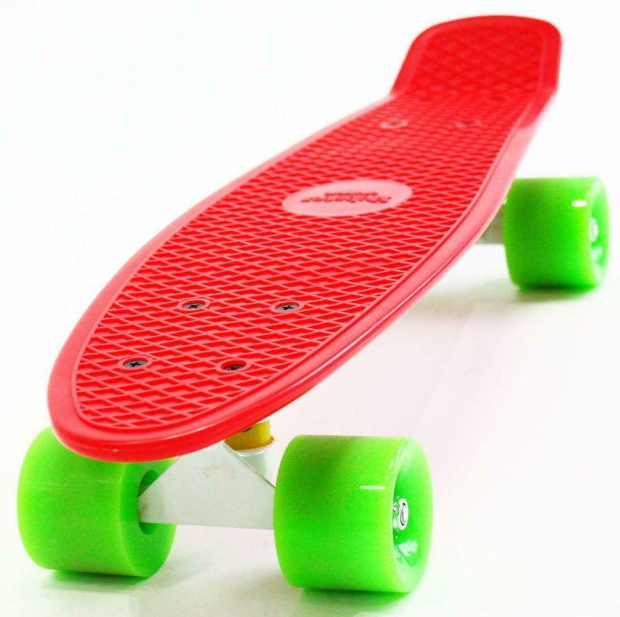 Скейтборд (Пенниборд) Cruiser 22", Alu, ABEC-7 (красный/зеленый, 9286П)