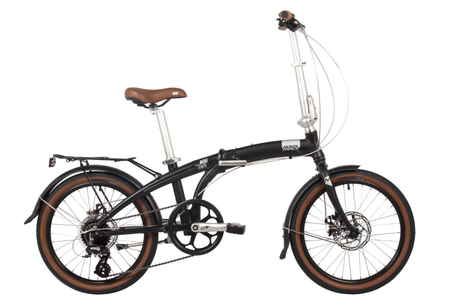 NOVATRACK 20" TOWN складной, алюм., чёрный, 8 скор., RDM310/TS71/HG20, диск.торм.STG (20AFD.TOWN.BK4)