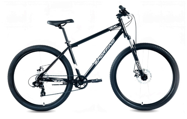 Велосипед FORWARD SPORTING SX 29 (29" 8 ск. рост. 21") 2025, черный/серебристый, НФ-00000902