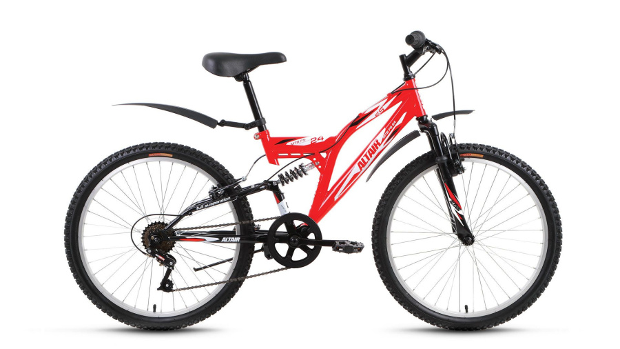 Велосипед ALTAIR MTB FS 24 (24" 6 ск. рост 14.5") 2016-2017 (красный/черный, RBKT72N46003)