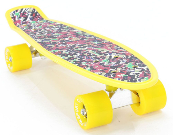 Скейтборд (Пенниборд) PWS Print Grip Splash 22", Alu, ABEC-7 (желтый, Grip37795)
