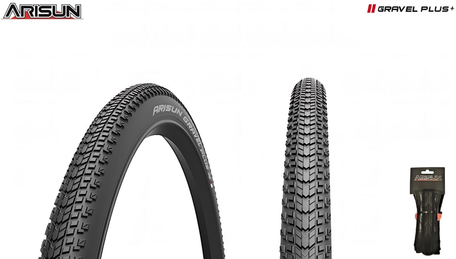 Покрышка 28 (700x38C) GRAVEL PLUS 38, Антипрокол, Нейлон 1.5мм, FOLDING, Aramid, 60 TPI, ARISUN (T060302)