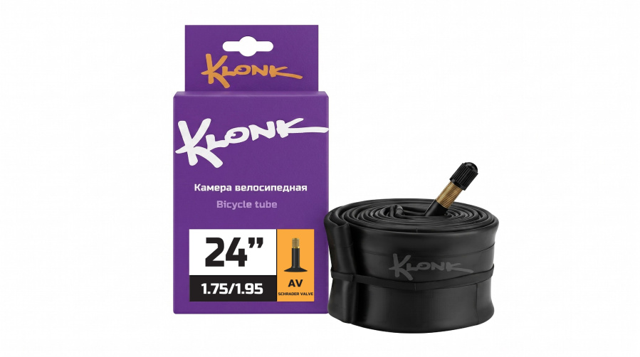 Камера 24x1,75/1,95 бутил, авто-ниппель, A/V Classic, KLONK