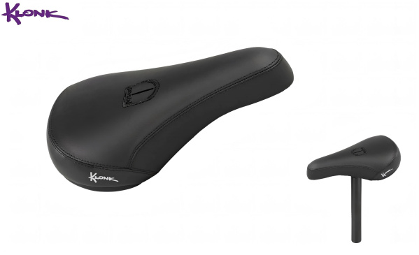 Седло KLONK, BMX Series, 225x125 мм, с подседельным штырем (AL 25.4), PIVOTAL, KLK-18028, Black