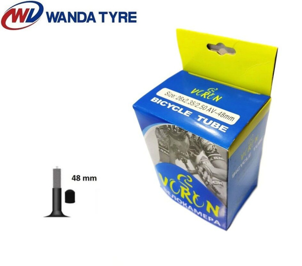 Камера 26x2,35/2,50 бутил, авто-ниппель, A/V-48мм, WANDA