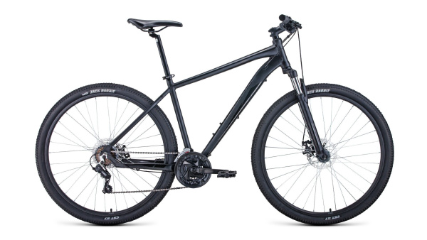 Велосипед FORWARD APACHE 29 2.0 D (29" 21 ск. рост. 17") 2022, черный матовый/черный, RBK22FW29419