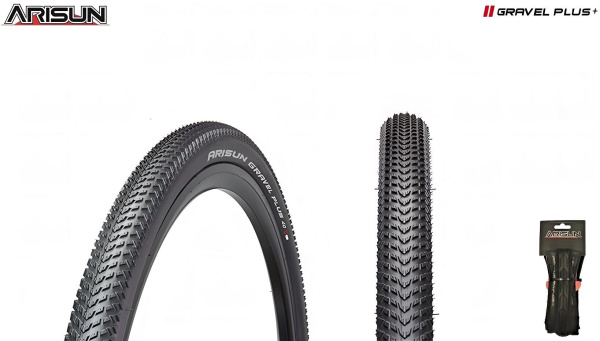 Покрышка 28 (700x40C) GRAVEL PLUS 40, Антипрокол, Нейлон 1.5мм, FOLDING, Aramid, 60 TPI, ARISUN (T060202)