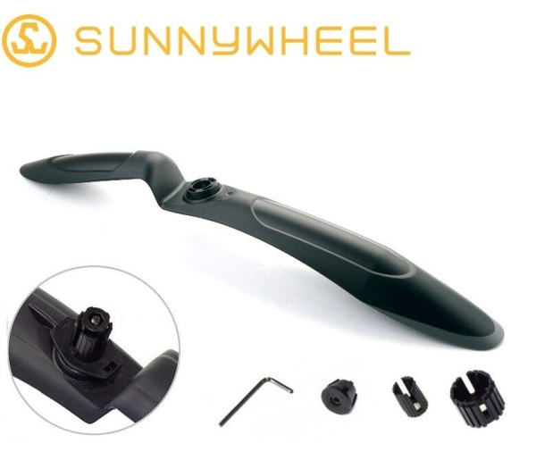 Крыло переднее MTB, 24"- 27,5", шир.70мм, в шток вилки, SW-661NF, Sunny Wheel (черный/сер. вставка)