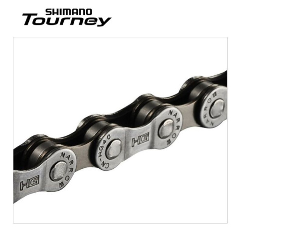 Цепь SHIMANO (CN-HG40) 7/8 скор. (114 звеньев) 1/2"x 3/32" (2,38 мм) 7.05 - 7.1 мм, амп. пин, TOURNEY, OEM (1CN211400079)