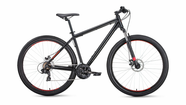 Велосипед FORWARD APACHE 29 2.0 disc (29" 21 ск. рост 21") 2018-2019 (черный мат., RBKW9M69Q010)