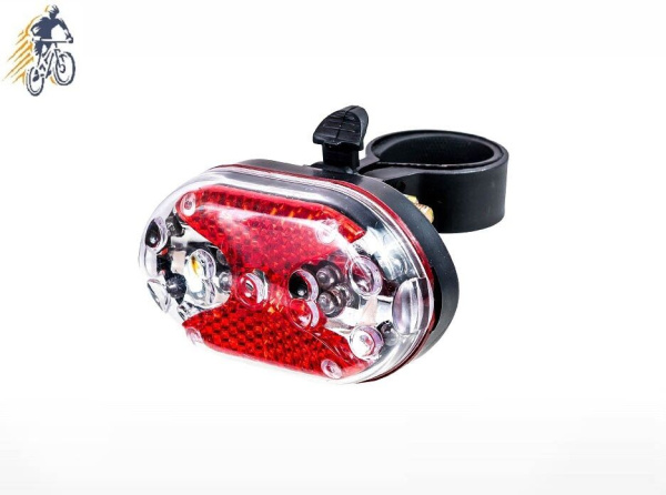 Фонарь задний JY-500T, 9 LED, 3 режима работы (черный/красный, УТ00019110)