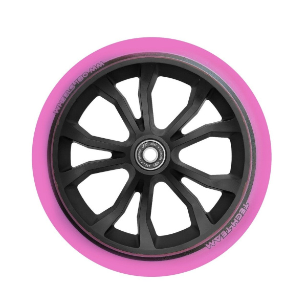Колесо для самоката 180 мм в сборе с подшипниками ABEC 9, TT Black/Pink (NN009901)